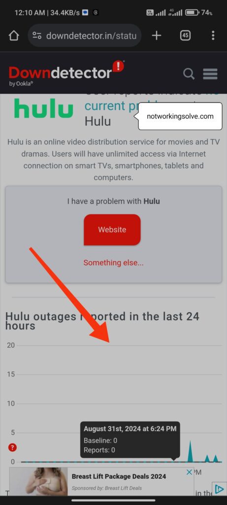 Check on hulu is down